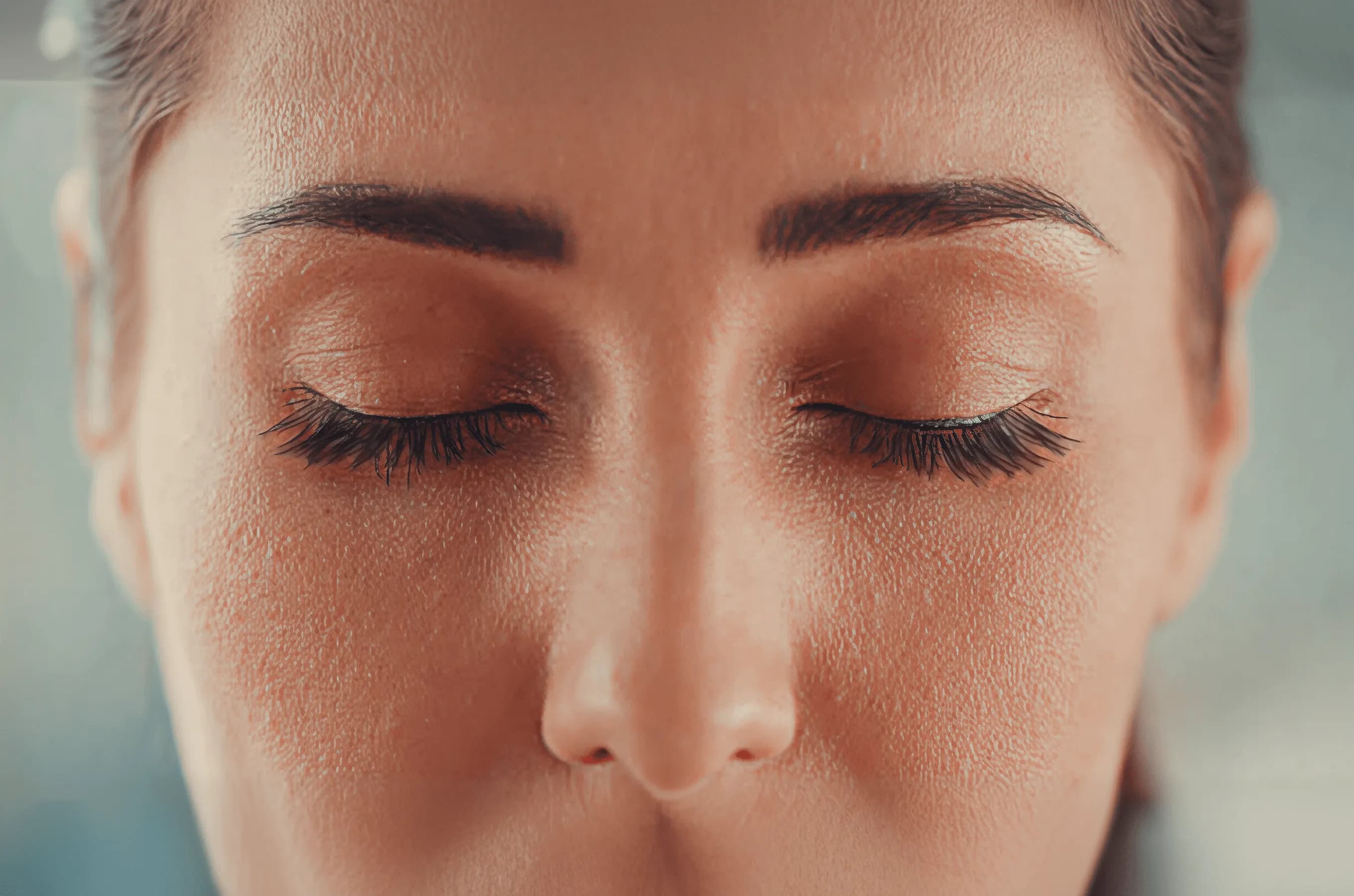 Close-up portrait with closed eyes