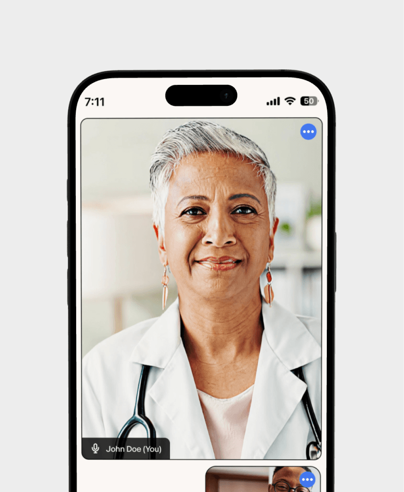 Video visit with a Meto clinician on a phone