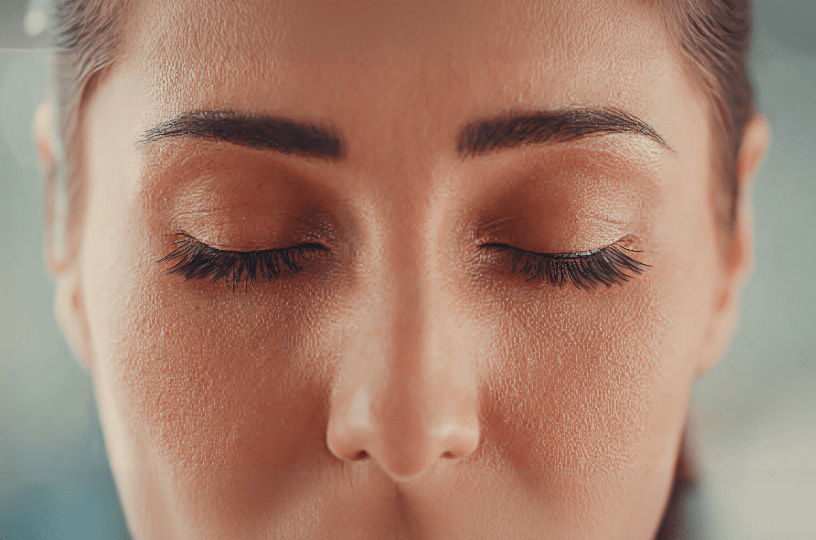 Close-up portrait with closed eyes